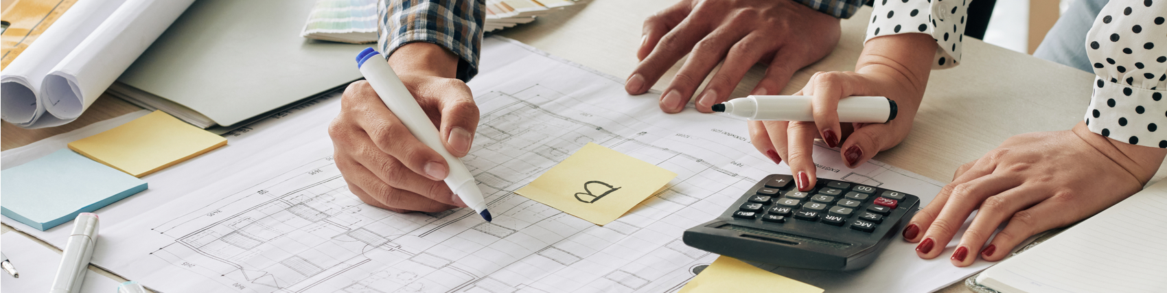 Going over construction plans