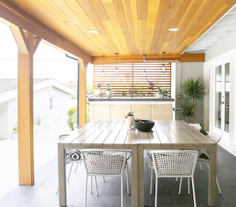 Airy and attractive wooden patio cover by MG Construction & Decks