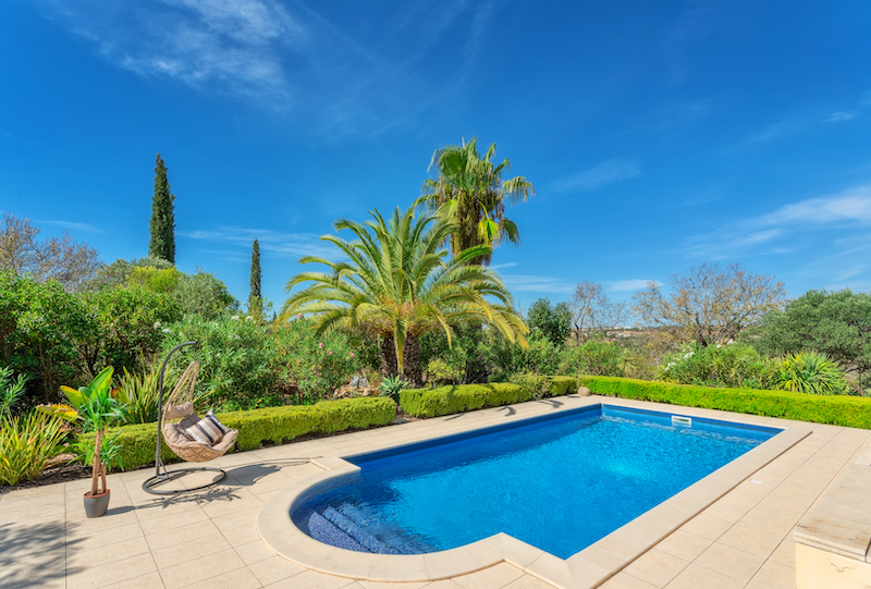 Beautiful pool outside with gorgeous landscape